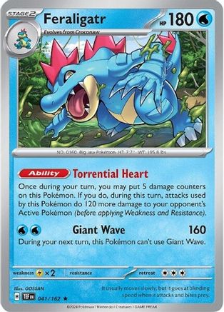 Feraligatr 041/162 - Reverse Holofoil SV05 Temporal Forces - Rare