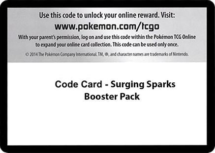 Code Card - Surging Sparks Booster Pack SV08 Surging Sparks - Code Card