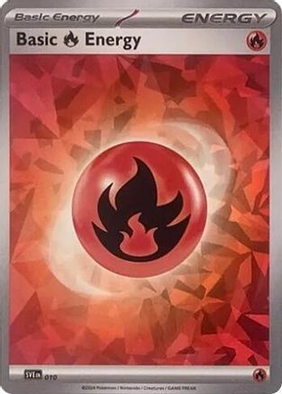 Basic Fire Energy (Cracked Ice Holo) 010 - Holofoil SV07 Stellar Crown - Common