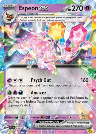 Espeon ex 034/131 - Holofoil SV Prismatic Evolutions - Double Rare
