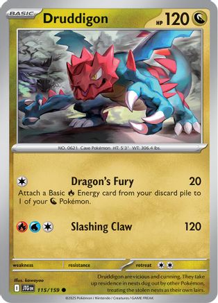 Druddigon 115/159 - Reverse Holofoil SV09 Journey Together - Common