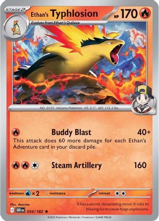Ethan's Typhlosion 034 - Holofoil SV10 Destined Rivals - Rare