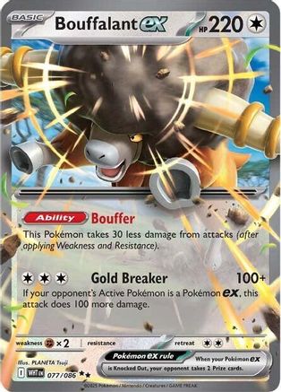 Bouffalant ex 075/086 - Holofoil SV White Flare - Double Rare