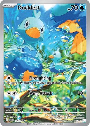 Ducklett 106/086 - Holofoil SV White Flare - Illustration Rare