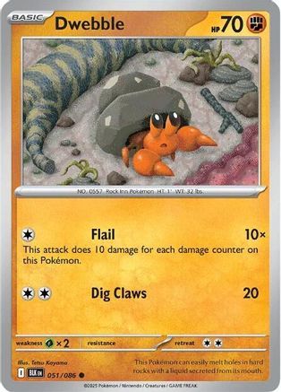 Dwebble 054/086 - Reverse Holofoil SV Black Bolt - Common