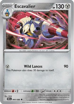 Escavalier 060/086 - Reverse Holofoil SV Black Bolt - Common