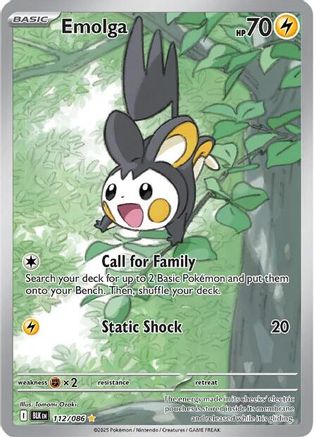 Emolga 116/086 - Holofoil SV Black Bolt - Illustration Rare