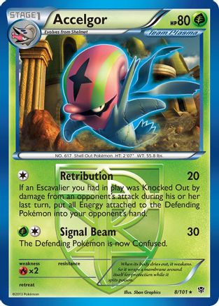 Accelgor (Team Plasma) 008/101 - Reverse Holofoil Plasma Blast - Rare