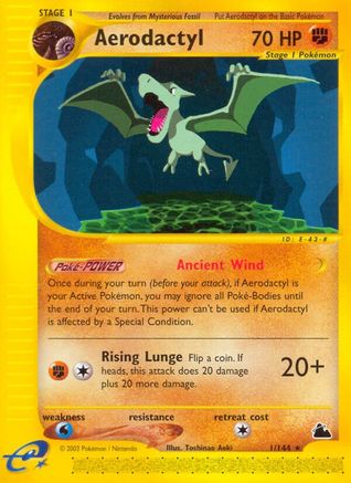 Aerodactyl 001 - Reverse Holofoil Skyridge - Rare