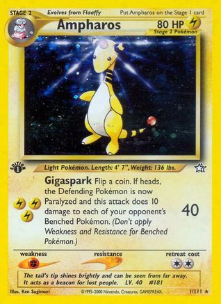 Ampharos 001/111 - 1st Edition Holofoil Neo Genesis - Holo Rare