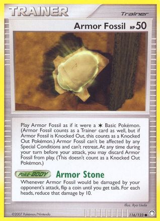 Armor Fossil 116 - Reverse Holofoil Mysterious Treasures - Common