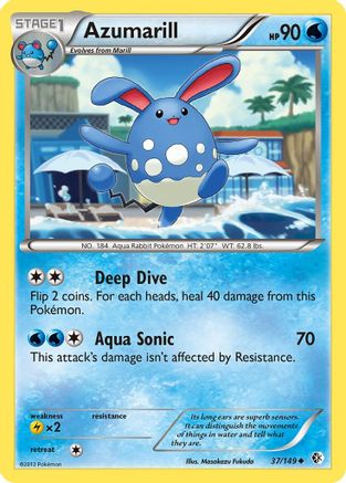 Azumarill 037 - Reverse Holofoil Boundaries Crossed - Uncommon