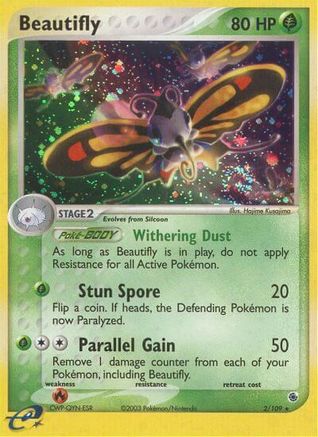 Beautifly 002/109 - Holofoil Ruby and Sapphire - Holo Rare