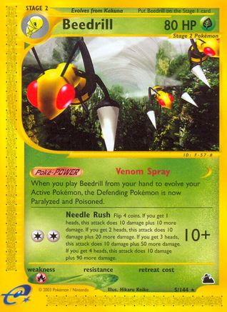 Beedrill (5) 005 - Reverse Holofoil Skyridge - Rare