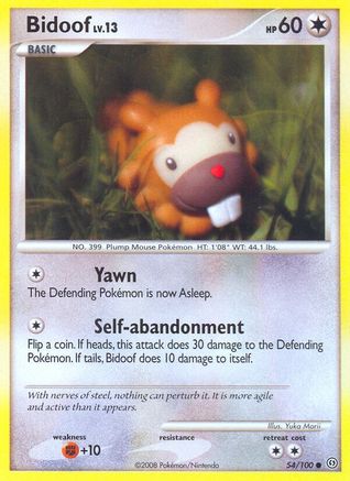 Bidoof 054/100 - Reverse Holofoil Stormfront - Common