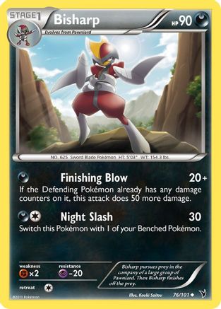 Bisharp (76) 076 - Reverse Holofoil Noble Victories - Uncommon