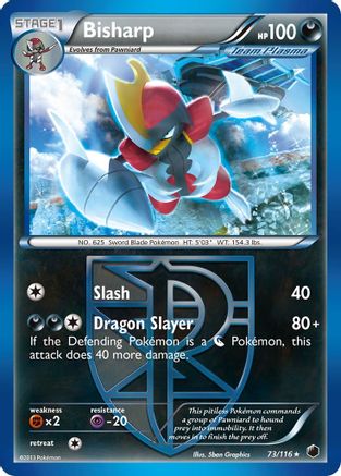 Bisharp (Team Plasma) (73) 073 - Reverse Holofoil Plasma Freeze - Rare