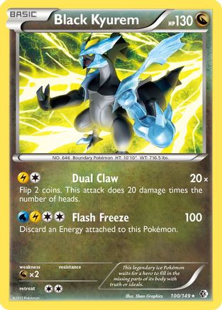 Black Kyurem 100 - Reverse Holofoil Boundaries Crossed - Rare