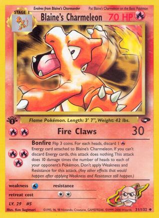 Blaine's Charmeleon 031/132 - Unlimited Gym Challenge - Uncommon