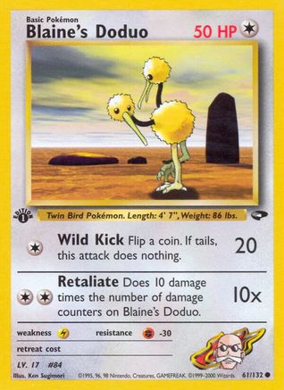Blaine's Doduo 061/132 - Unlimited Gym Challenge - Common