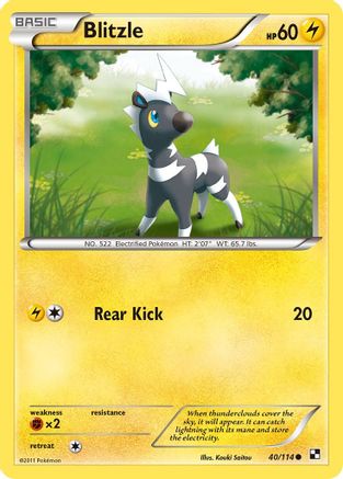 Blitzle (40) 040 - Reverse Holofoil Black and White - Common