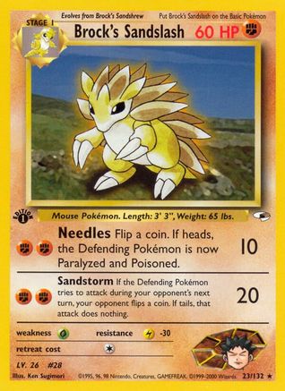 Brock's Sandslash 023/132 - 1st Edition Gym Heroes - Rare