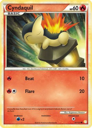 Cyndaquil 061/123 - Reverse Holofoil HeartGold SoulSilver - Common