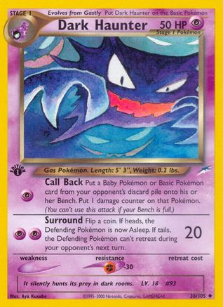 Dark Haunter 036/105 - 1st Edition Neo Destiny - Uncommon