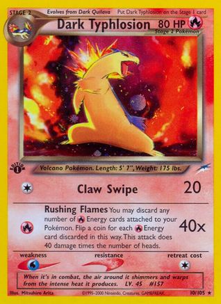 Dark Typhlosion 010/105 - 1st Edition Holofoil Neo Destiny - Holo Rare