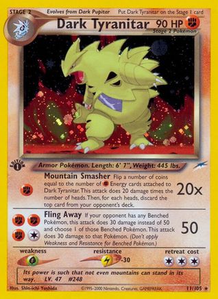 Dark Tyranitar 011 - 1st Edition Holofoil Neo Destiny - Holo Rare