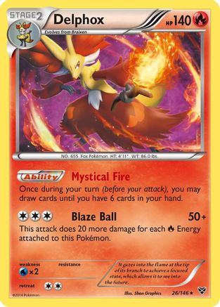 Delphox 026/146 - Holofoil XY Base Set - Holo Rare