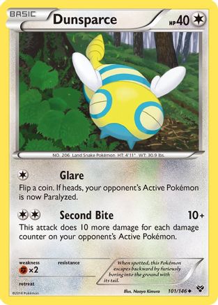 Dunsparce 101 - Reverse Holofoil XY Base Set - Uncommon