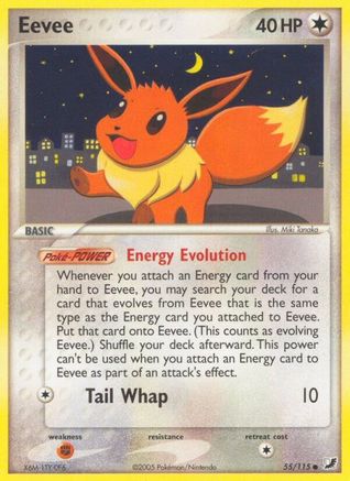 Eevee 055/115 - Reverse Holofoil Unseen Forces - Common