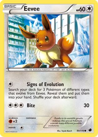 Eevee (90) 090/116 - Reverse Holofoil Plasma Freeze - Common