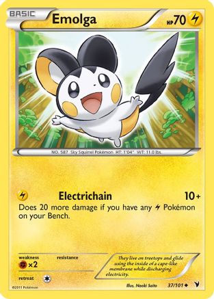 Emolga 037 - Reverse Holofoil Noble Victories - Uncommon