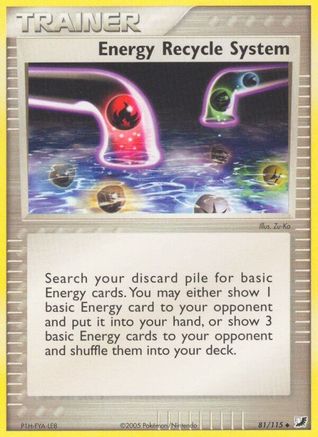 Energy Recycle System 081 - Reverse Holofoil Unseen Forces - Uncommon