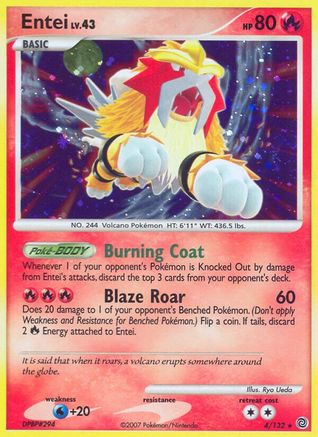 Entei 004/132 - Reverse Holofoil Secret Wonders - Holo Rare