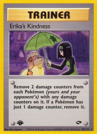 Erika's Kindness 103/132 - 1st Edition Gym Challenge - Rare