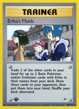 Erika's Maids 109/132 - 1st Edition Gym Heroes - Uncommon
