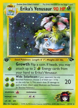 Erika's Venusaur 004/132 - Unlimited Holofoil Gym Challenge - Holo Rare