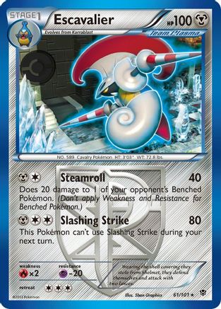 Escavalier (Team Plasma) 061 - Reverse Holofoil Plasma Blast - Rare