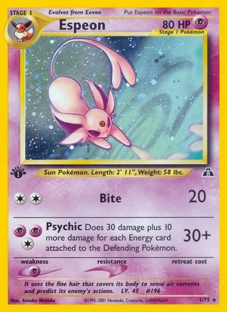 Espeon (1) 001/75 - Unlimited Holofoil Neo Discovery - Holo Rare