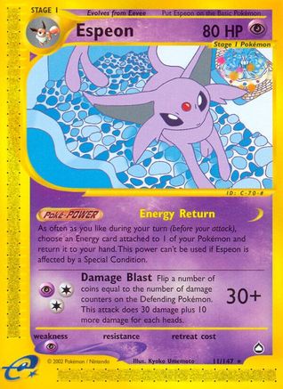 Espeon 011 Aquapolis - Rare