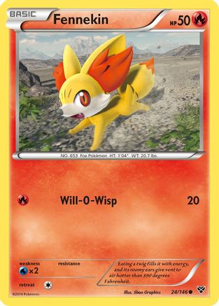 Fennekin 024/146 - Reverse Holofoil XY Base Set - Common