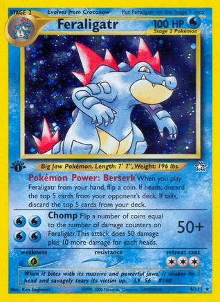 Feraligatr (4) 004/111 - 1st Edition Holofoil Neo Genesis - Holo Rare