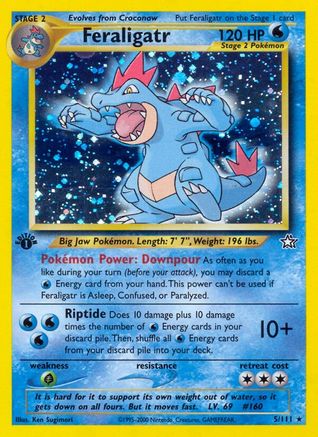 Feraligatr (5) 005/111 - Unlimited Holofoil Neo Genesis - Holo Rare