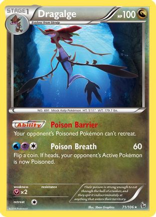 Dragalge 071/106 - Reverse Holofoil XY Flashfire - Rare
