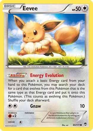 Eevee 080/111 - Reverse Holofoil XY Furious Fists - Common