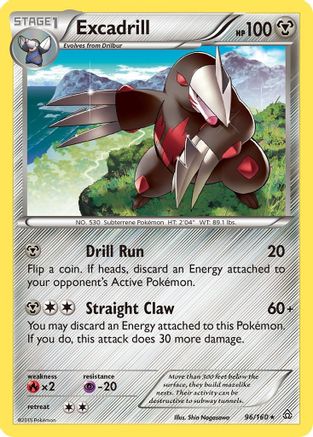 Excadrill 096 - Reverse Holofoil XY Primal Clash - Rare