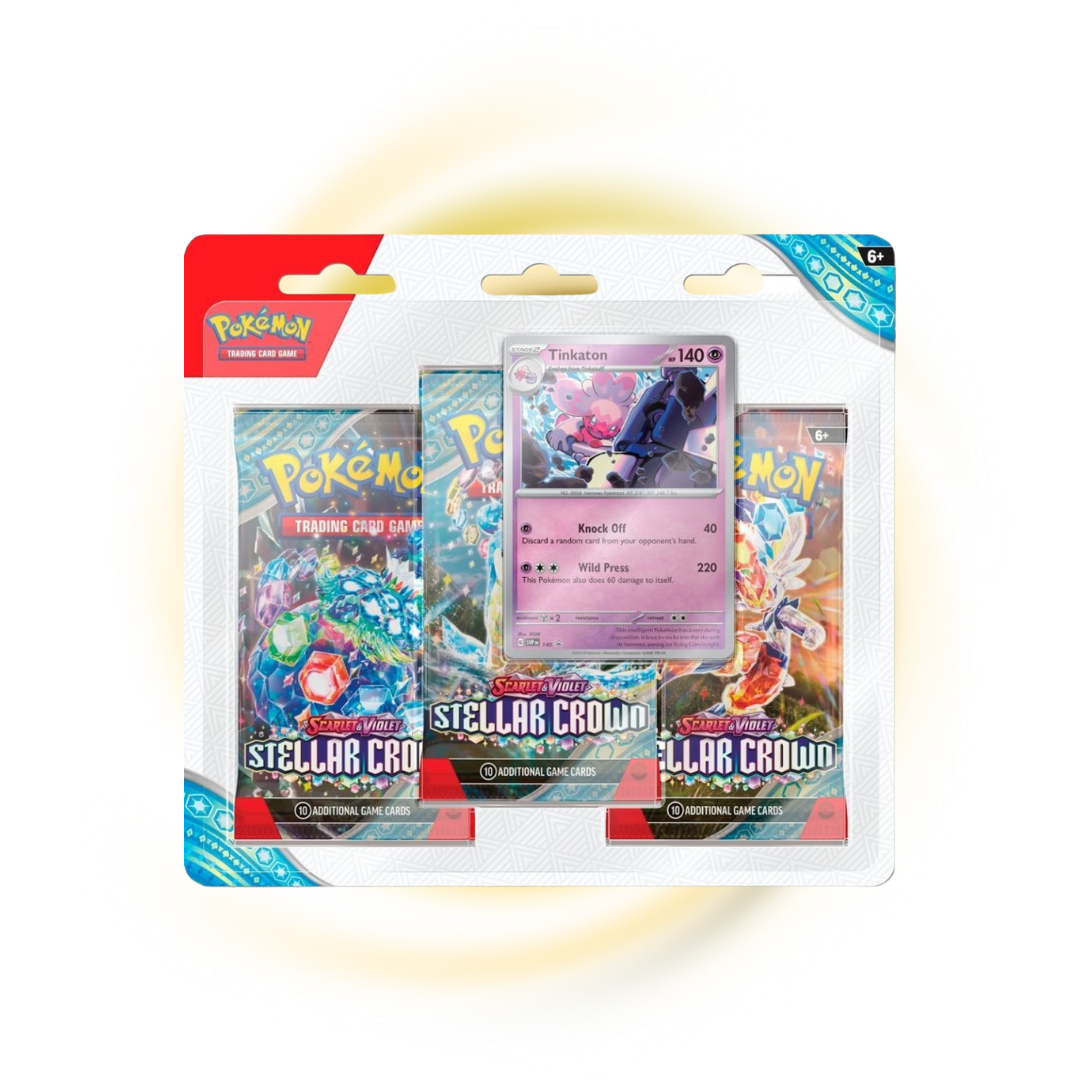 Scarlet and Violet Stellar Crown 3 Pack Blister Tinkaton